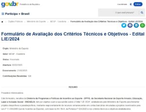 Consulta publica edital LIE 2024